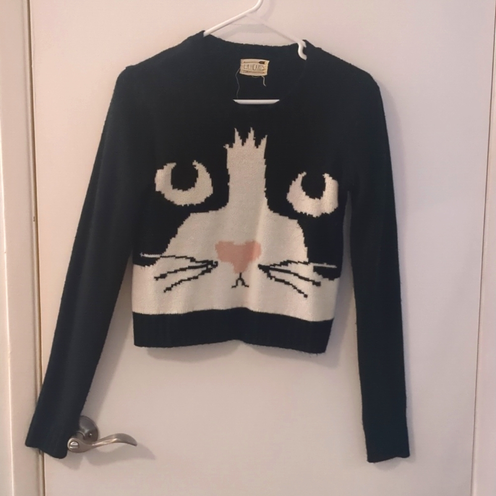 LA Hearts Knit Kitty Long sleeve sweater